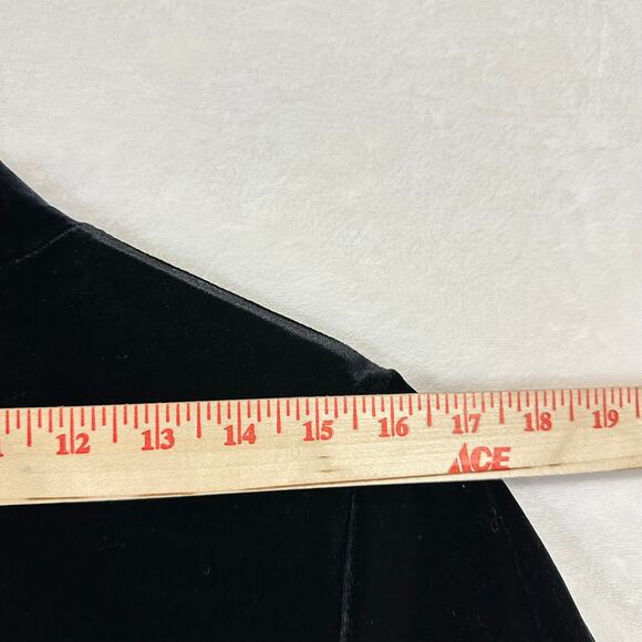 Walter Medium Black Short Sleeve Maxi Dress Velvet Mock Neck Romantic Goth Sexy - Picture 11 of 12